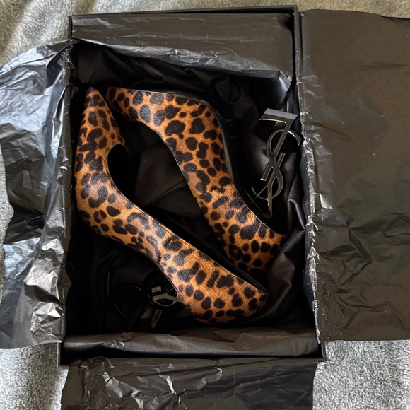 Saint Laurent pony spot/nero lúcido manto naturale  Fur YSL heels size 36 - Picture 7 of 17